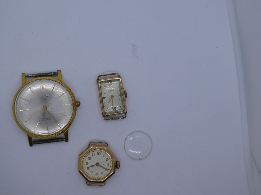 9ct Yellow gold cased ladies wristwatch, marked 375, 3g without glass and movement), a yellow metal - Image 2 of 3