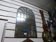 Small leaded glass mirror