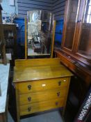 An Art nouveau tiled back marble top wash stand