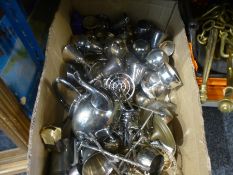 A box of silver plated items and similar