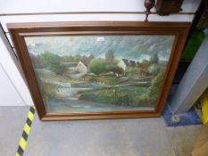 A painting of a country horse in landscape unsigned