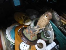 A Tray of metal ware and a carton of sundry