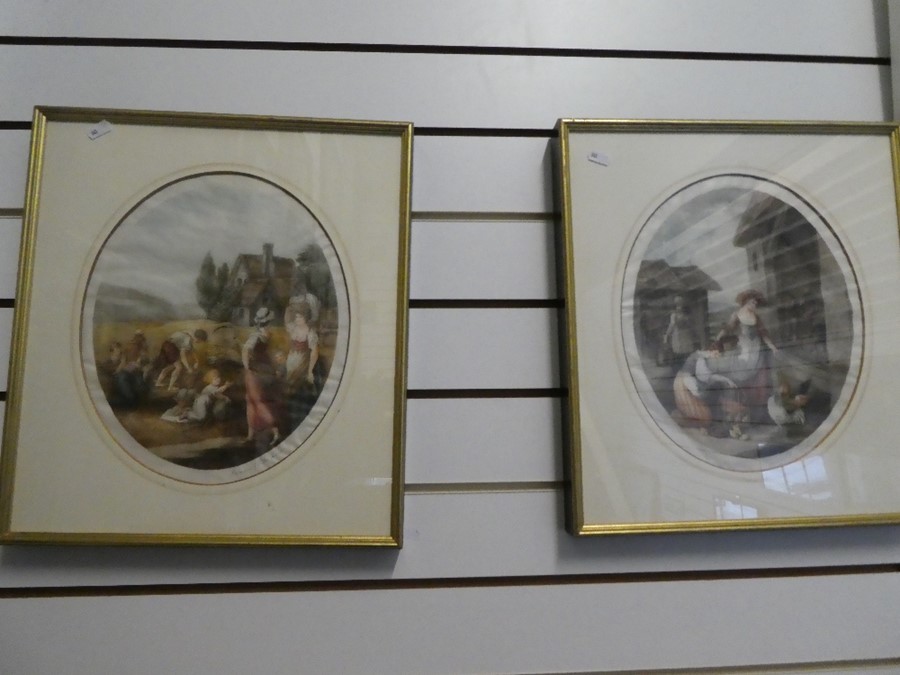 William Allingham, Five pencil signed oval coloured prints