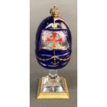 Faberge cobalt Columbus egg.