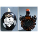 2 Wooden snuff bottles, 19th/ 20th c.