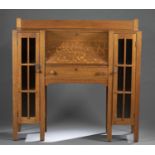 Arts & Crafts, oak bookcase desk.