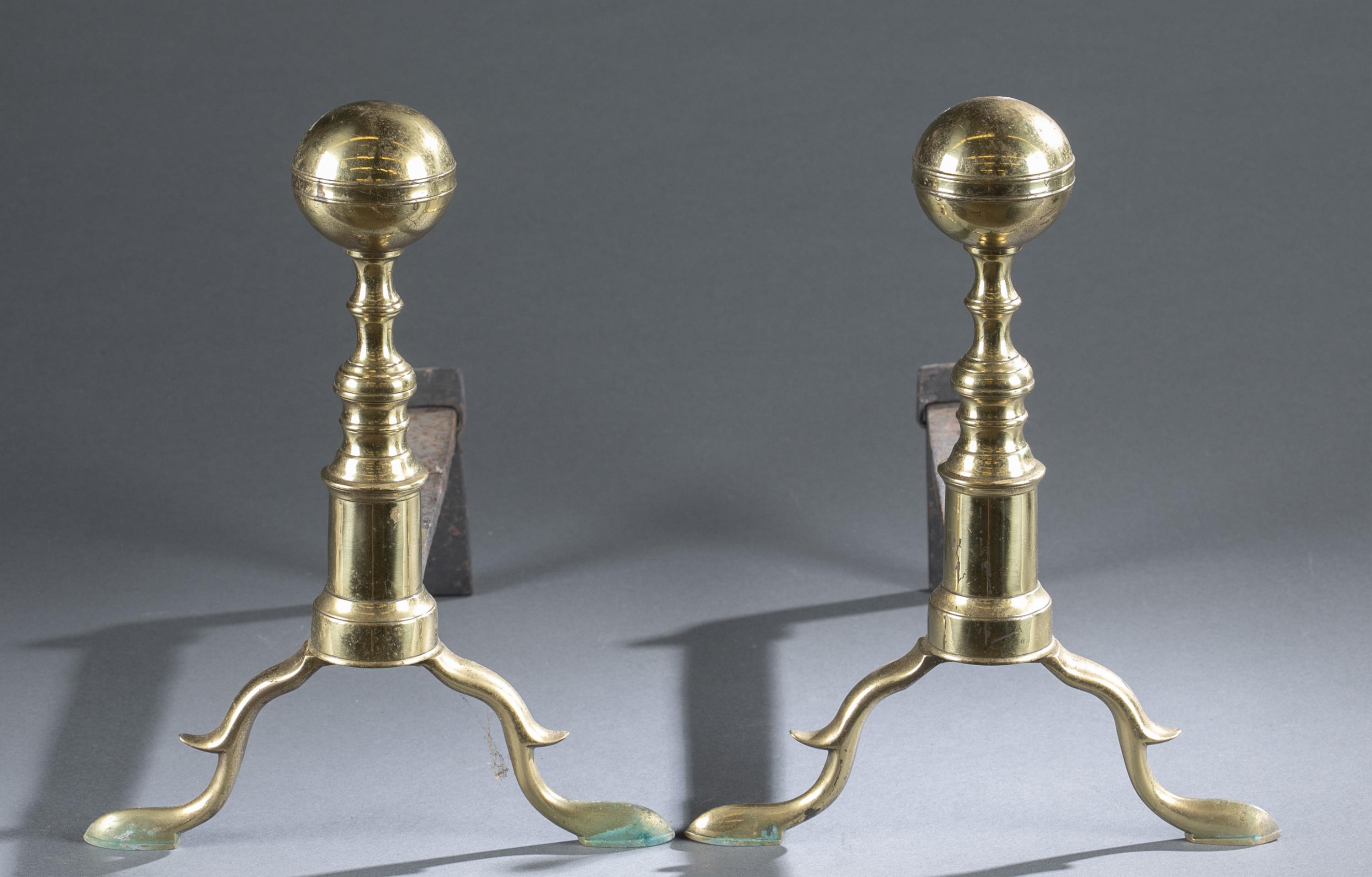 Attributed John Davis, Federal style andirons.