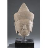 Cambodian Khmer/Angkor style stone head of Vishnu.