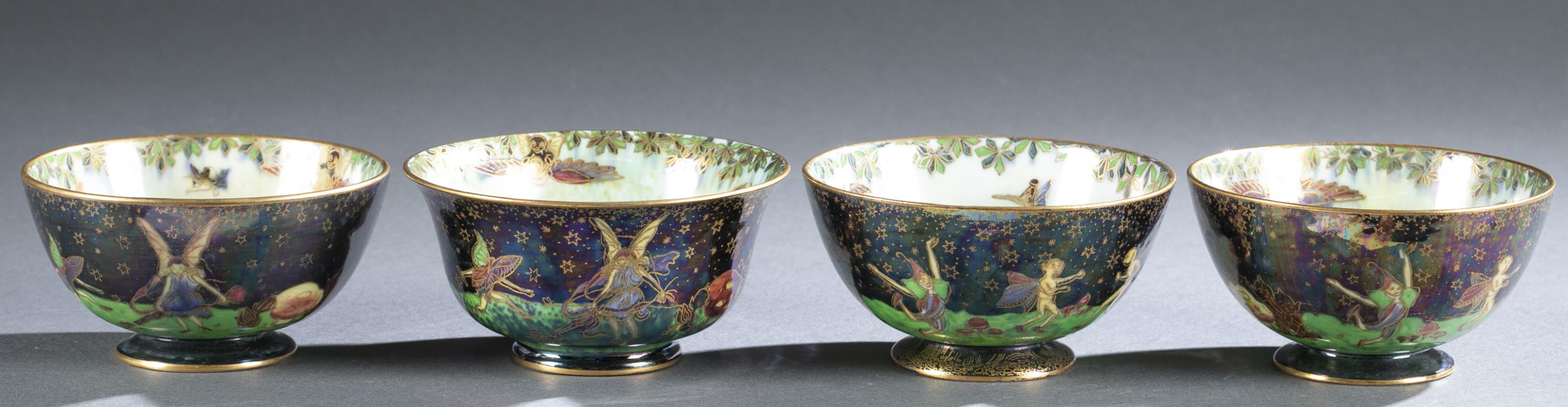 4 Wedgwood, "Leapfrogging Elves", cups.