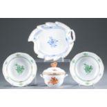 4 Herend "Blue Garden" & "Chinese Bouquet" pieces.