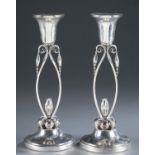 Pair of Georg Jensen style, candlesticks.