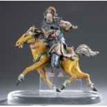 Tang style, earthenware polo player.