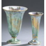 2 Wedgwood lustre, Dragon vases.