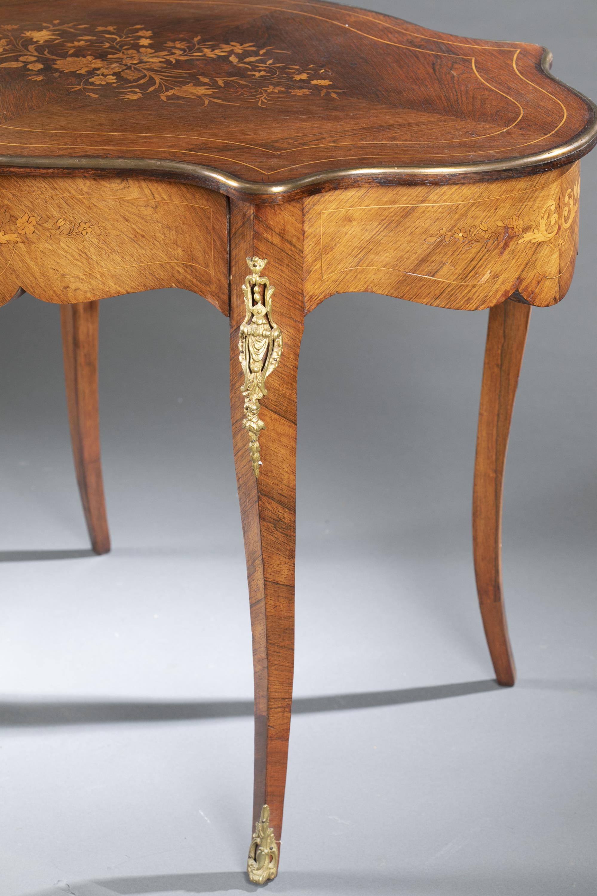 Louis XV style marquetry table, 19th century. - Image 3 of 10