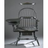 Reproduction Windsor triple-back writing arm chair