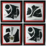 4 Chen Ting-Shih woodblock prints, Will 1-4, 1973.