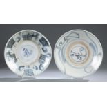 2 Chinese Swatow wear blue and white dishes.