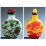 2 Peking glass overlay snuff bottles.