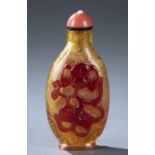 Peking glass overlay snuff bottle, 19th c.