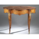 Louis XV style marquetry table, 19th century.