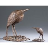 2 James K. Cook kiwi bronzes, 1988.