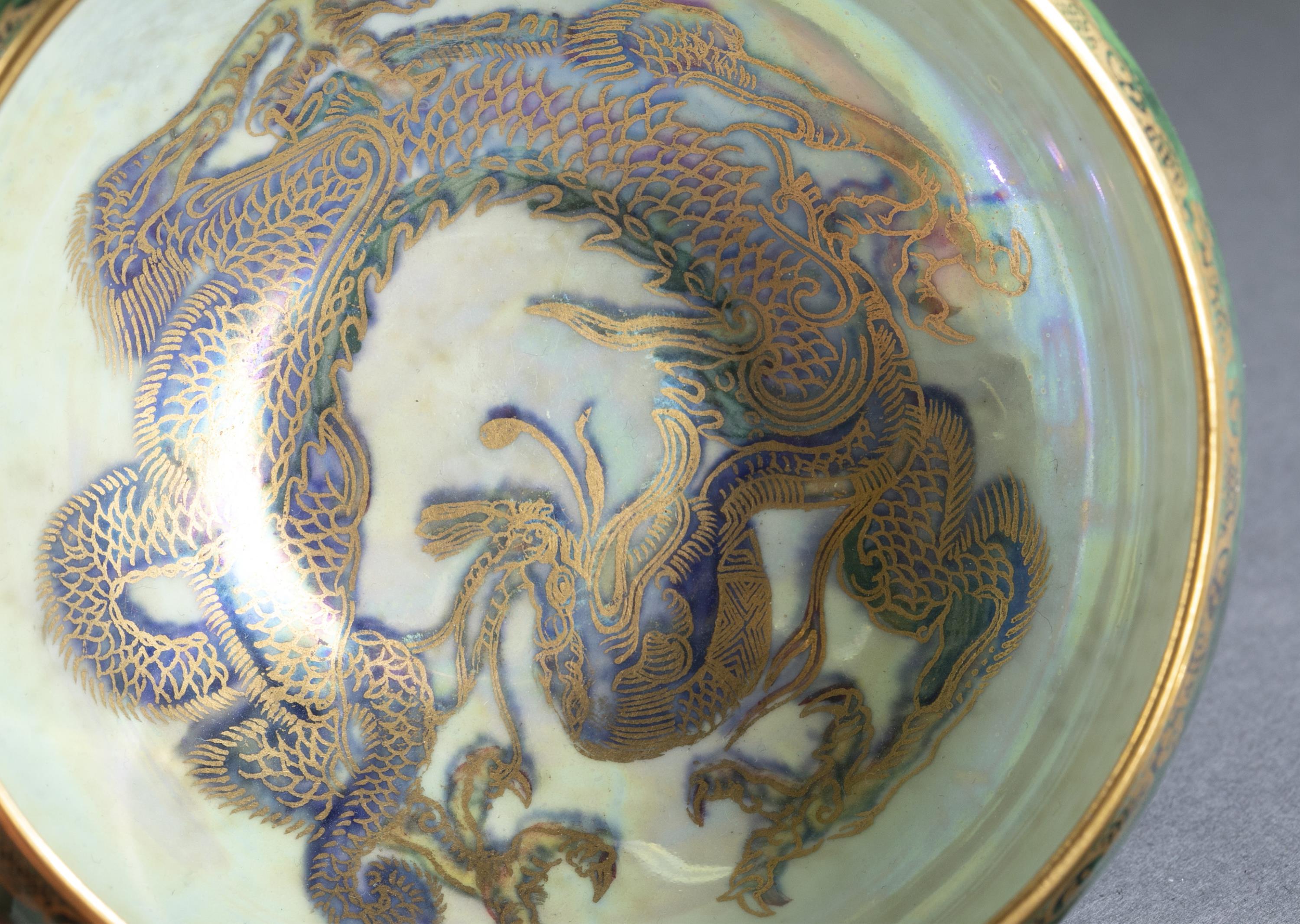 3 Wedgwood lustre, Dragon pieces. - Image 6 of 12
