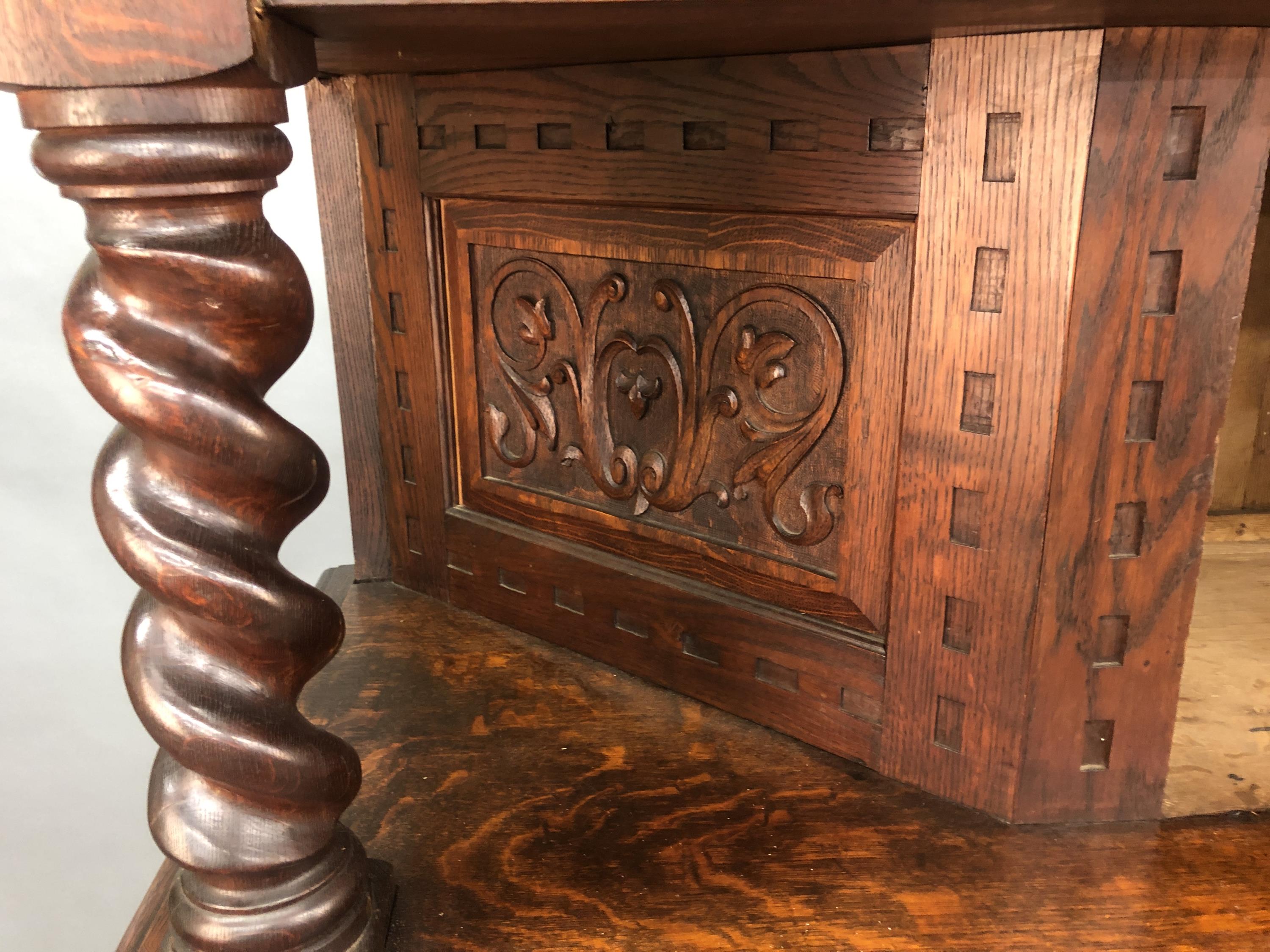 Jacobean style court cupboard, 1903. - Image 7 of 13