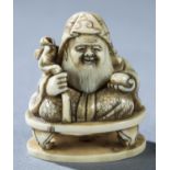 Netsuke of seated Jurojin, 19th c.