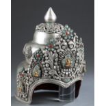Silver Tibetan/ Nepalese Buddhist ritual crown.