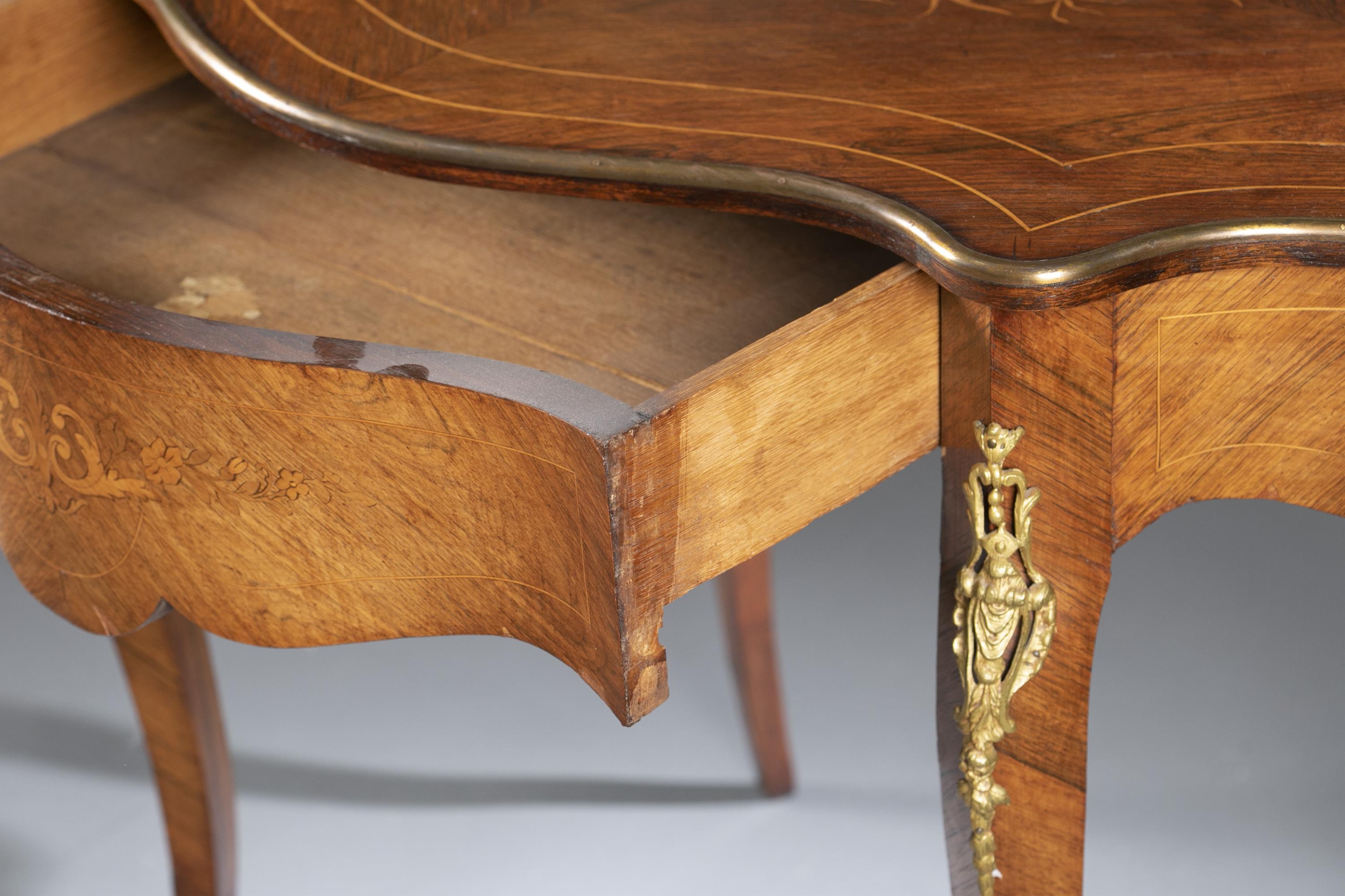 Louis XV style marquetry table, 19th century. - Image 5 of 10