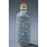 Blue and white porcelain snuff bottle, 19th c.