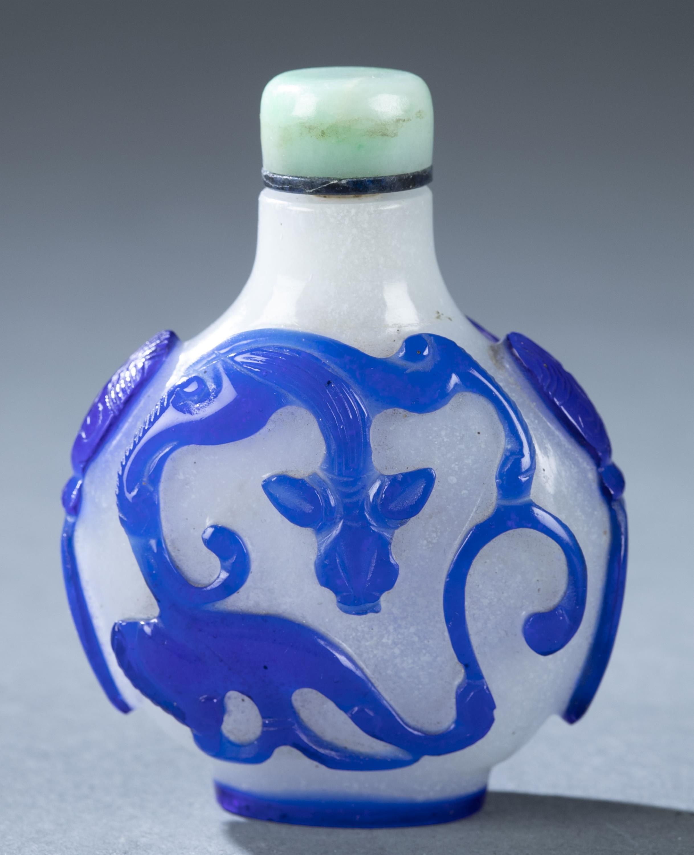 Peking glass overlay snuff bottle.