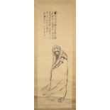Japanese scroll painting of Daruma.