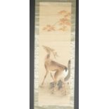 Chinese scroll painting of a deer.