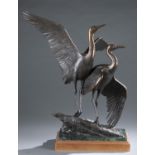 Kent Ullberg, Cranes, bronze, 20th c.