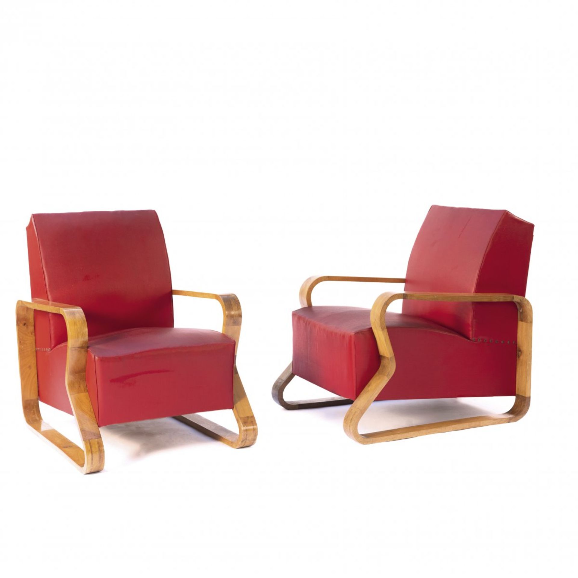 Italy, 2 armchairs, 1940/50s