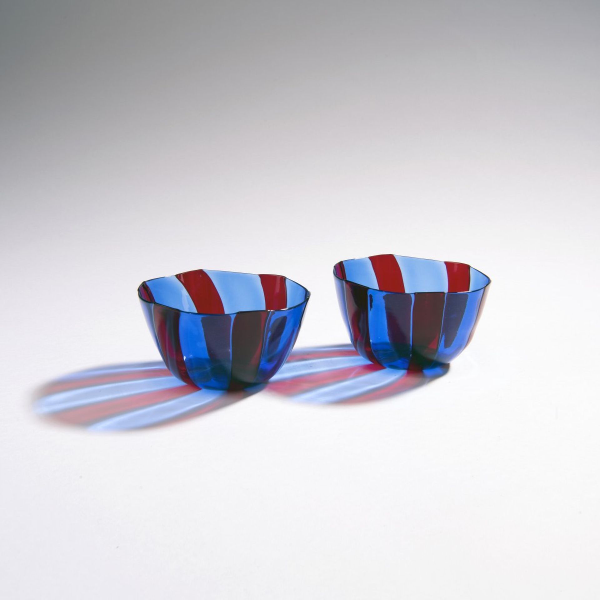 Fulvio Bianconi, Two 'A fasce verticali' bowls, c. 1953