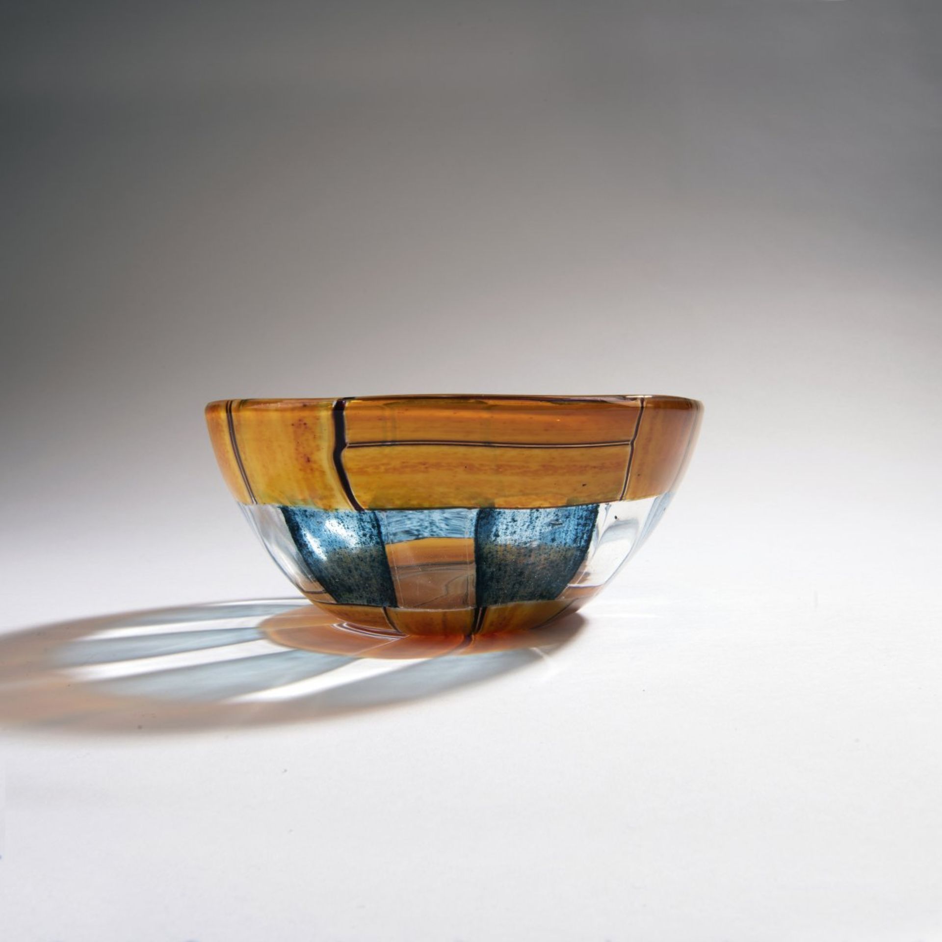 Ercole Barovier, 'Tessere ambra e blu' bowl, 1956