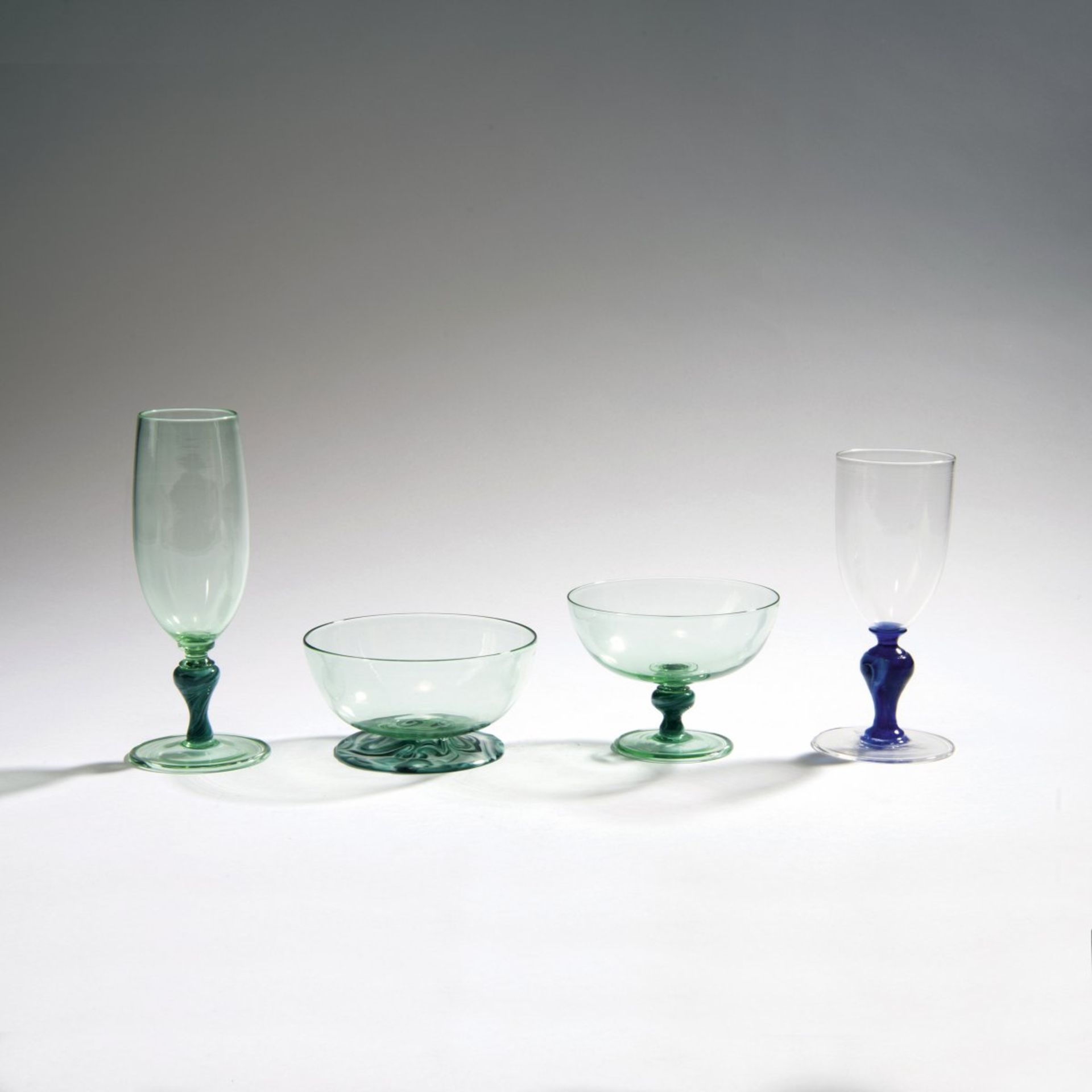 Fulvio Bianconi, Two drinking vessels and two bowls 'Pietradura', 1951