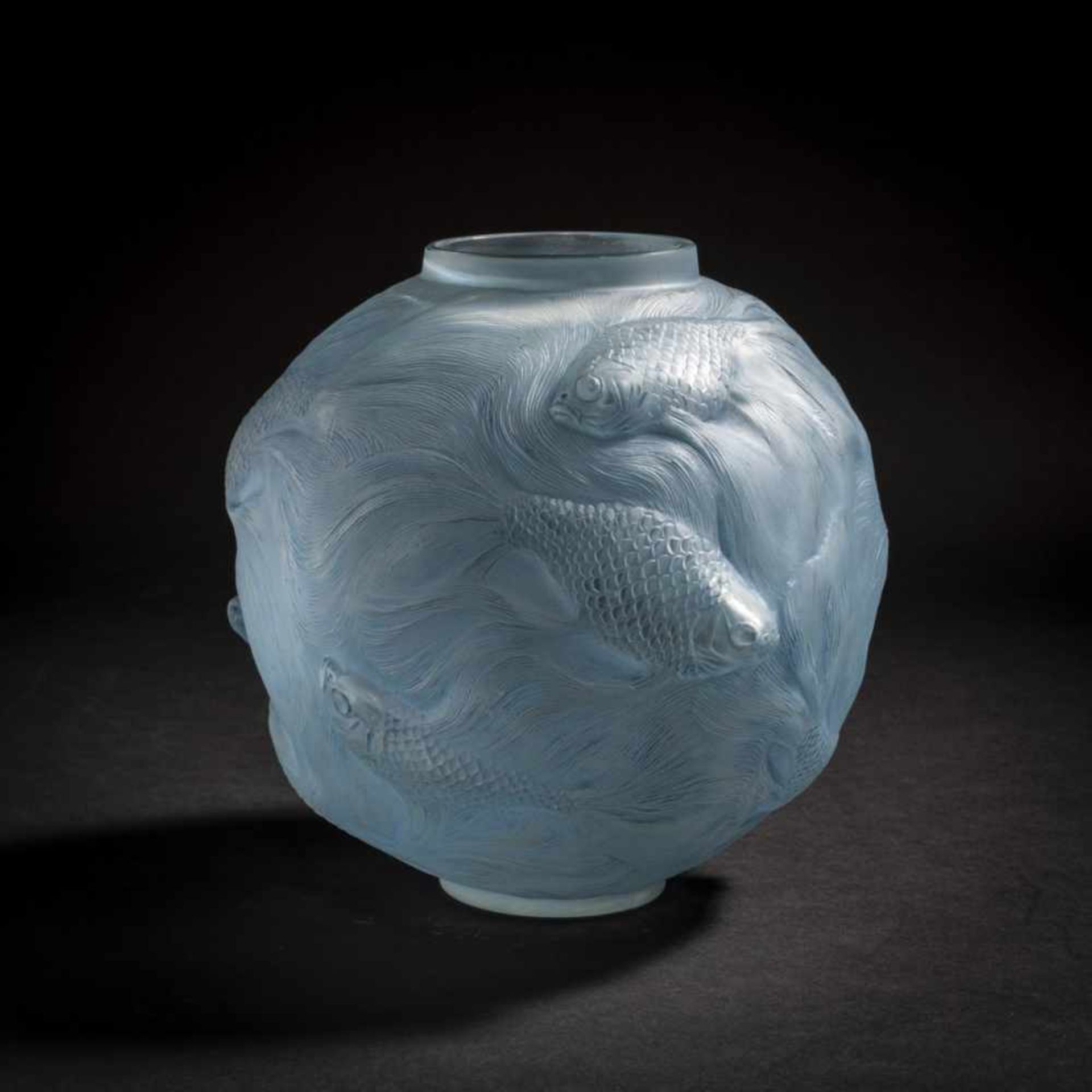 René Lalique, 'Formose' vase, 1924'Formose' vase, 1924H. 17 cm. Clear, mould-blown glass, satined,