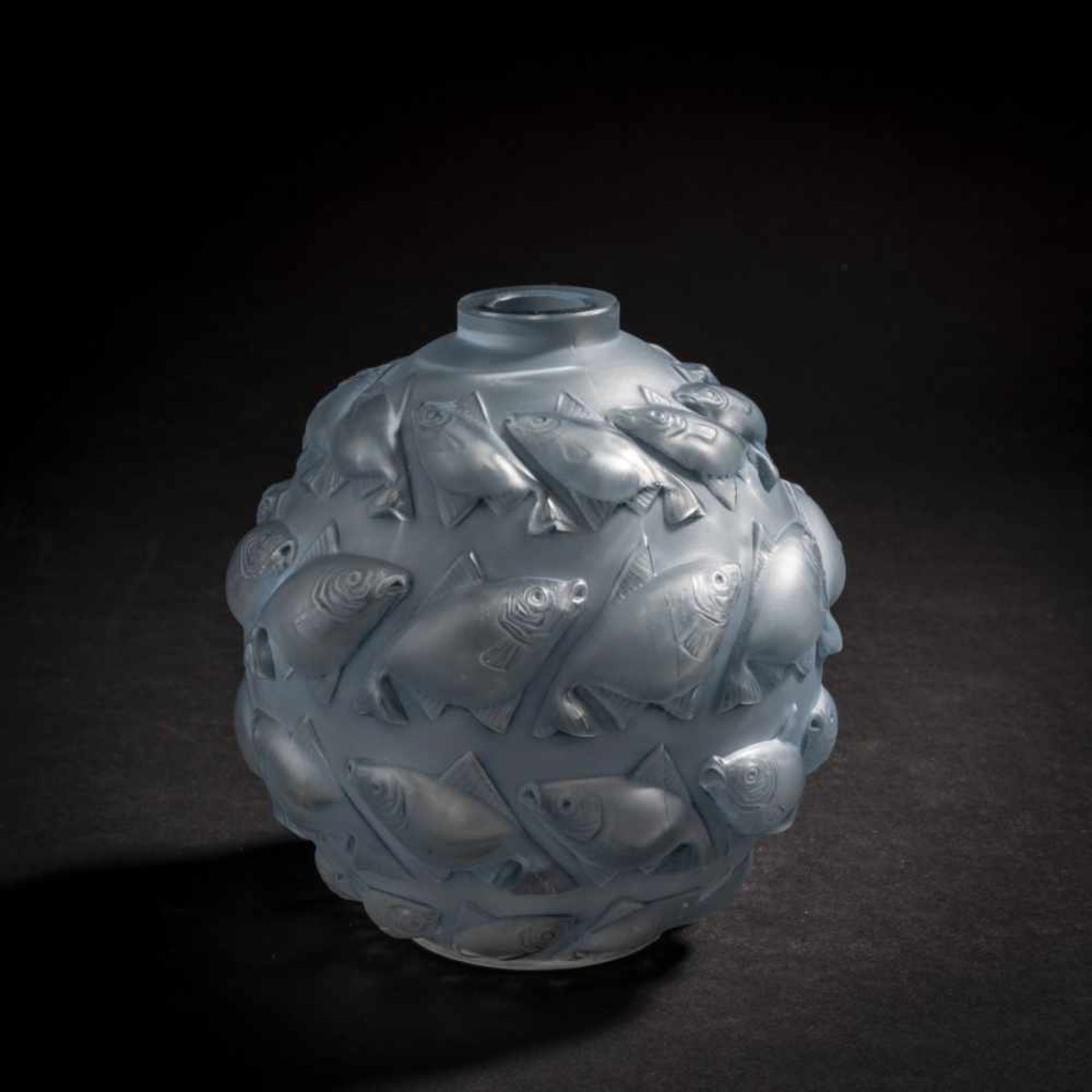 René Lalique, 'Camaret' vase, 1928'Camaret' vase, 1928H. 14 cm. Clear, mould-blown glass, satined,