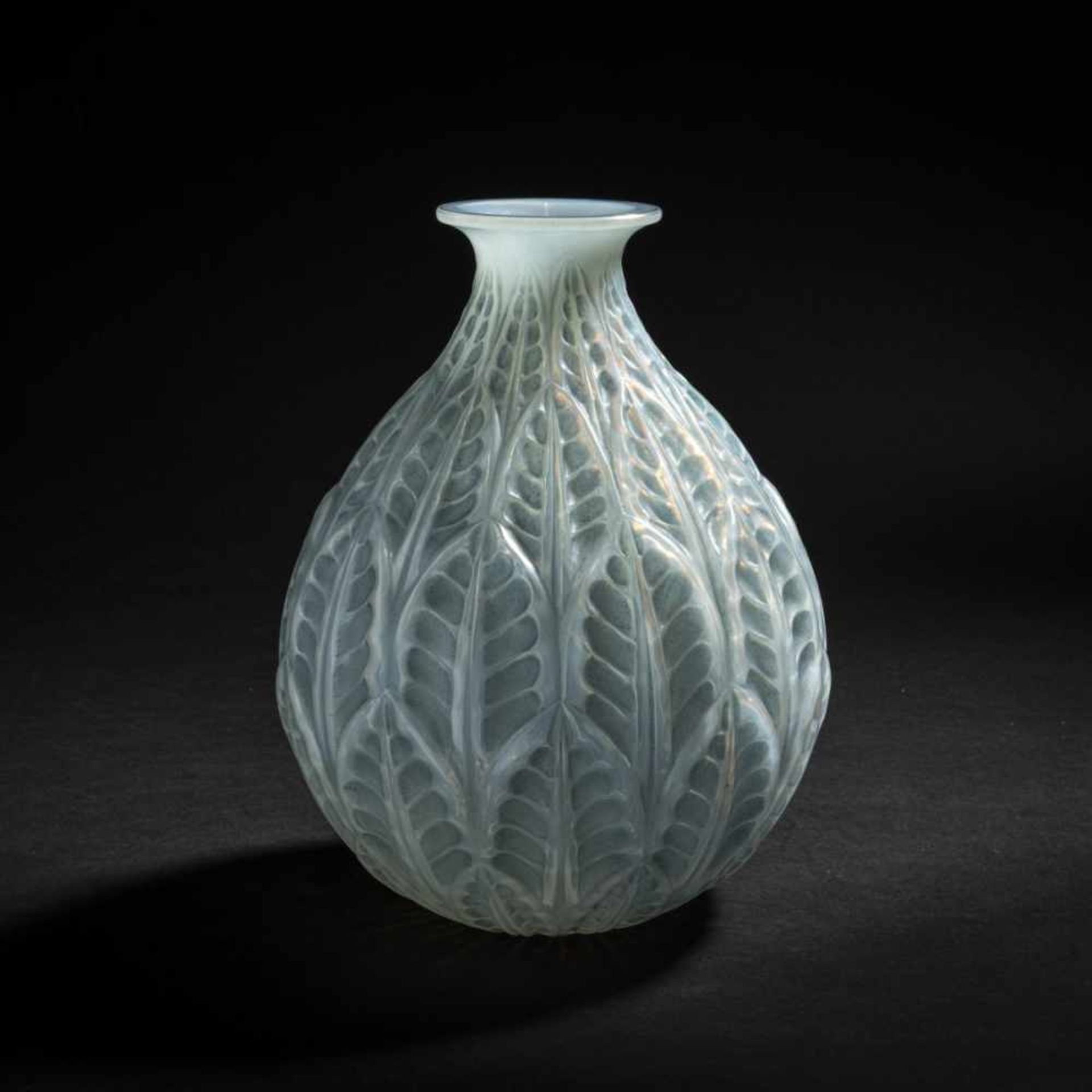 René Lalique, 'Malesherbes' vase, 1927'Malesherbes' vase, 1927H. 23 cm. Clear, moulded-blown