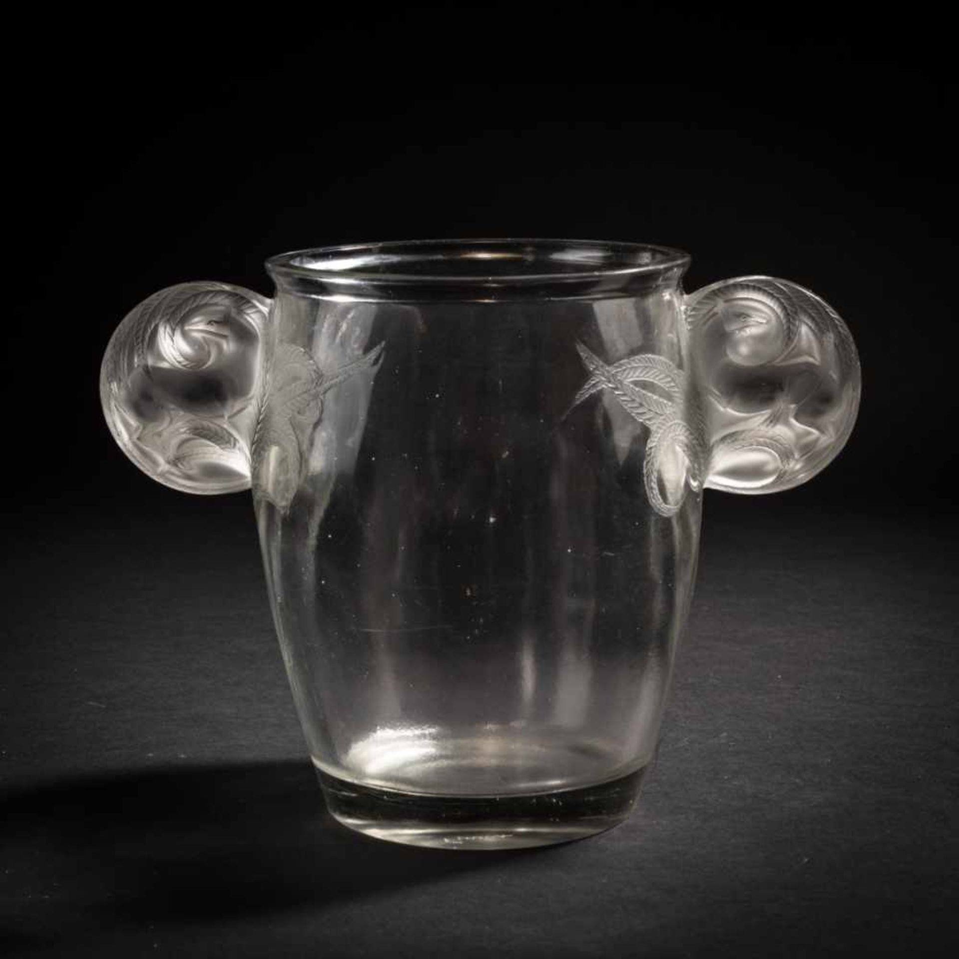 René Lalique, Vase 'Yvelines', 1926Vase 'Yvelines', 1926H. 19.6 cm. Clear, moulded glass,