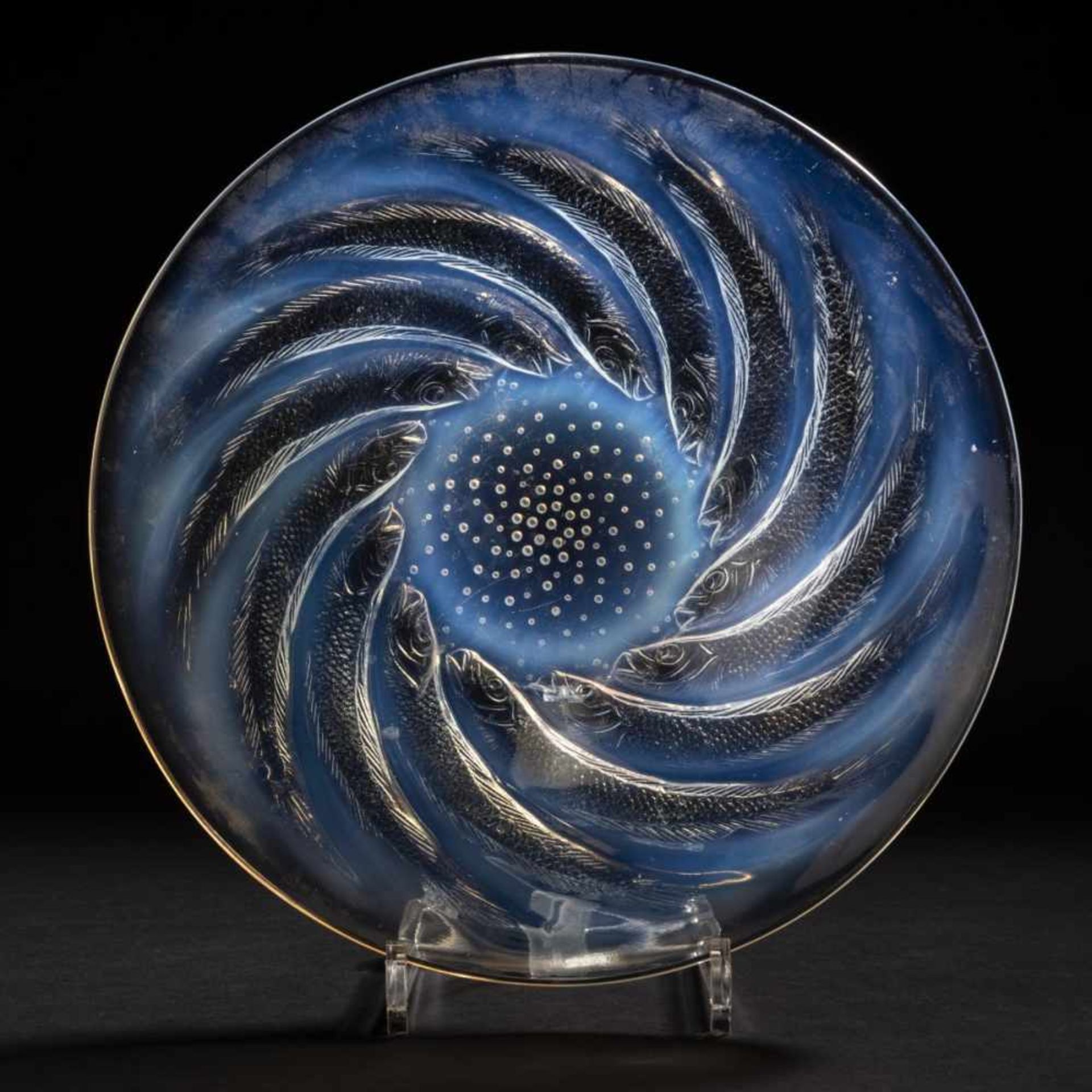 René Lalique, 'Poissons N° 1' bowl, 1931'Poissons N° 1' bowl, 1931D. 30 cm. Clear, moulded glass,