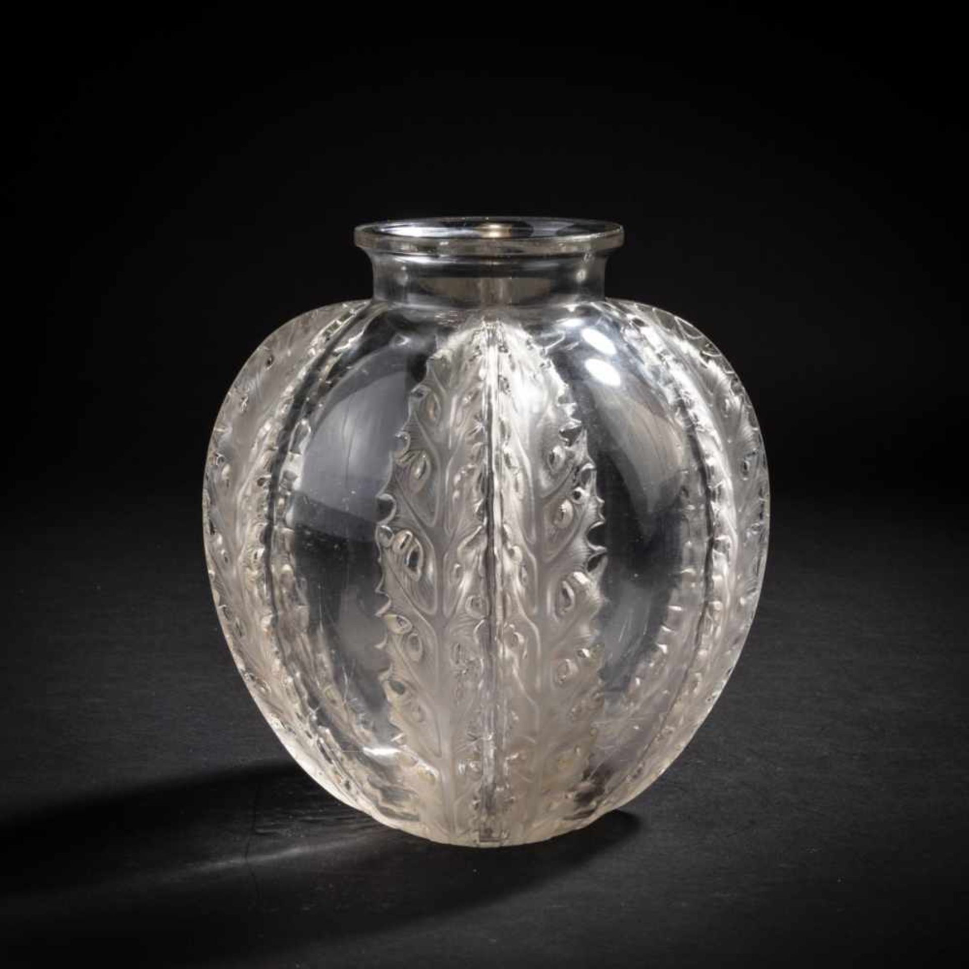 René Lalique, 'Chardons' vase, 1922'Chardons' vase, 1922H. 19 cm. Clear, mould-blown glass,