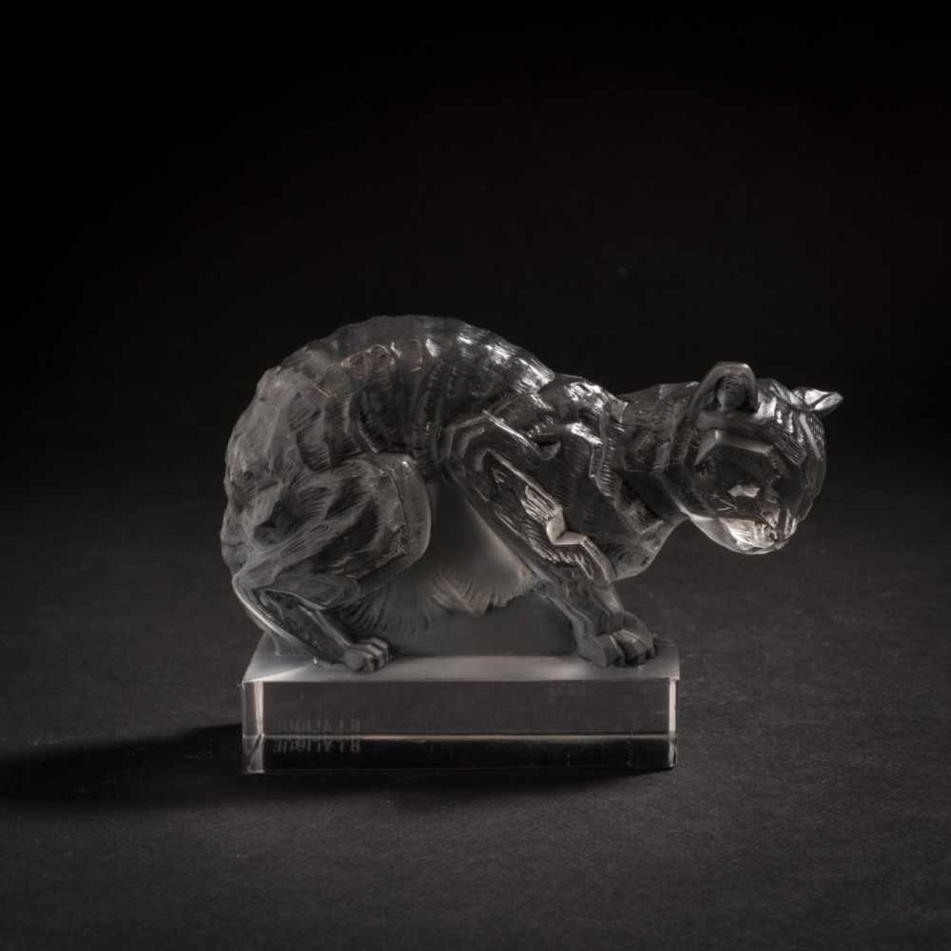 René Lalique, 'Chat' paperweight, 1929'Chat' paperweight, 1929H. 8 cm. Clear, moulded glass,