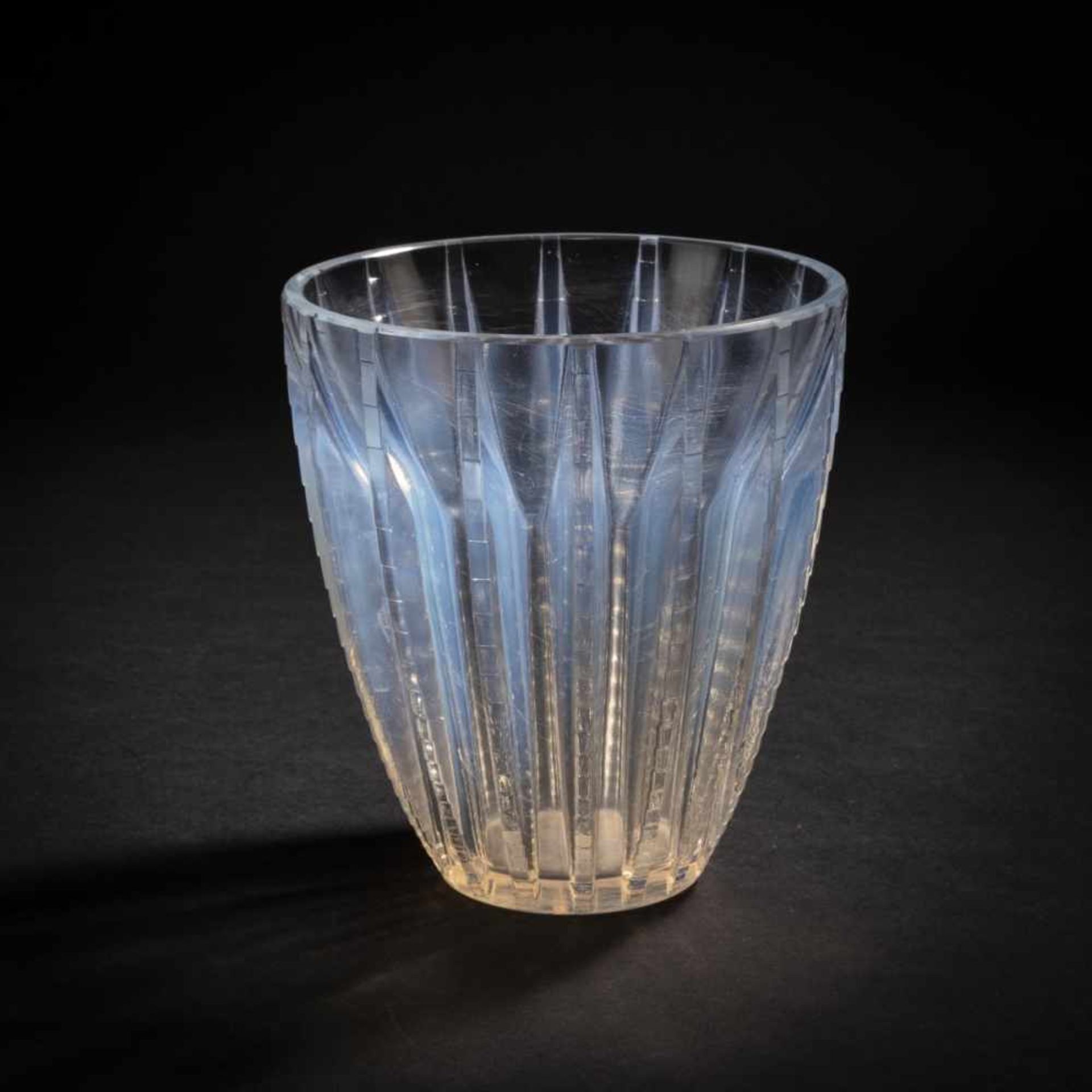 René Lalique, 'Chamonix' vase, 1933'Chamonix' vase, 1933H. 15 cm. Clear, moulded glass,