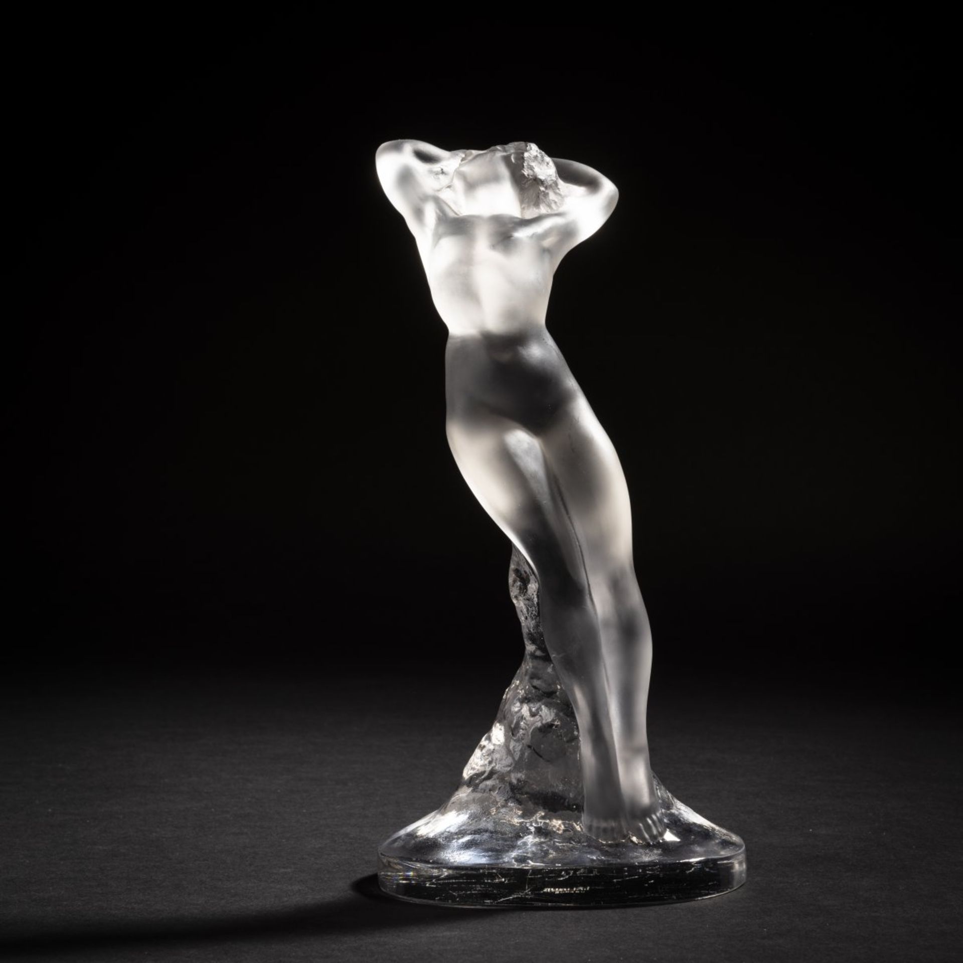 Marc Lalique, Nude, 1960sNude, 1960sH. 23.5 cm. Clear, moulded glass, partially satined. Signed: