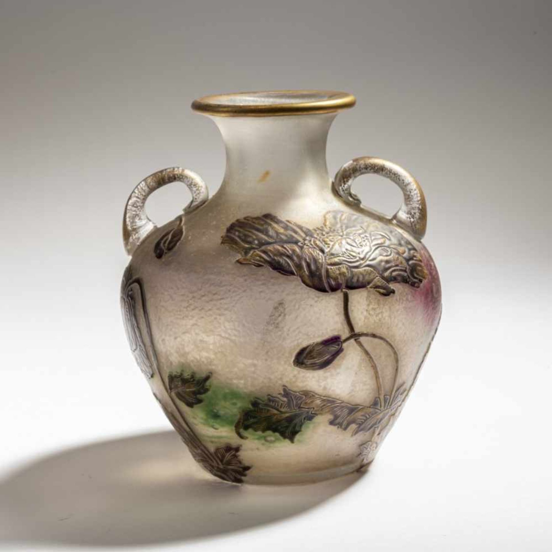 Legras & Cie., Saint-Denis, Handle vase 'Pavots', c. 1900