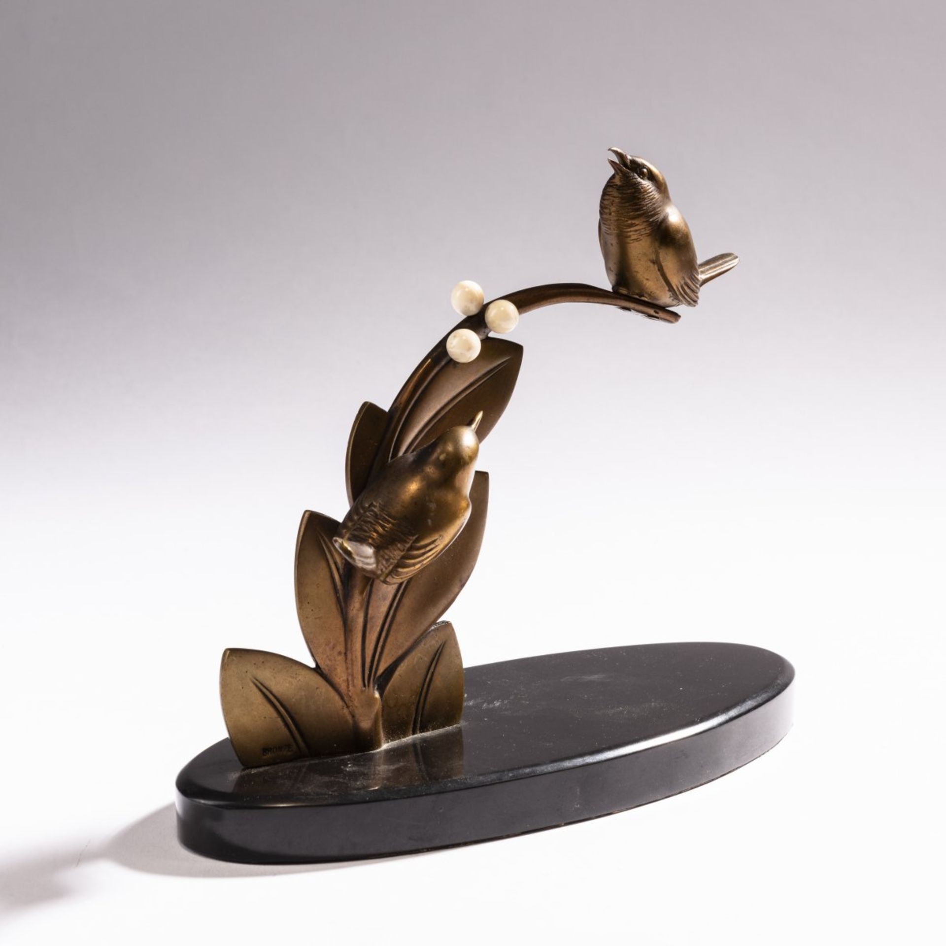 France , Two birds sitting on a branch, c. 1928 - Bild 2 aus 3